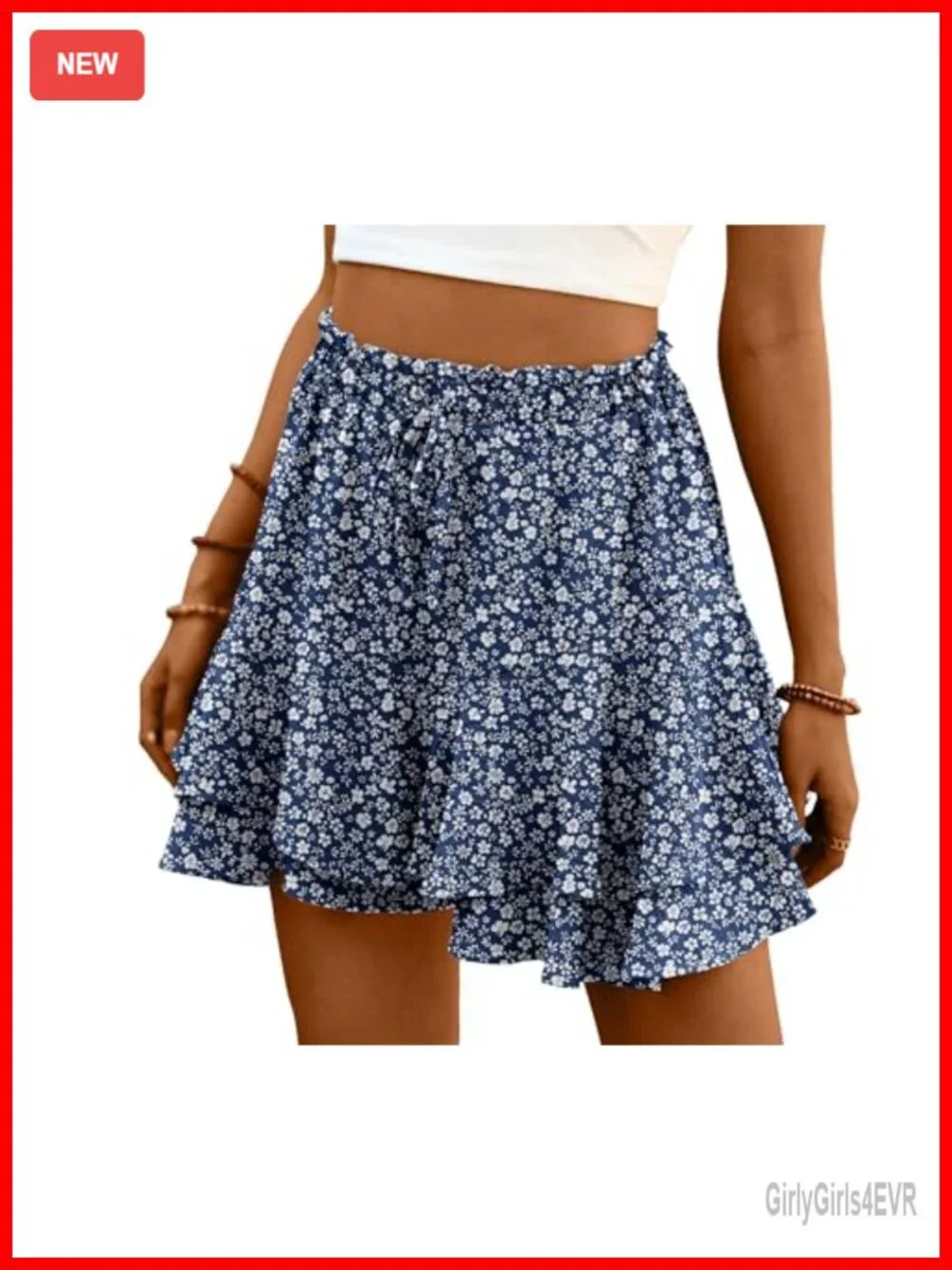 Flowy High Waist Boho Ruffle Skorts for Women Summer Casual Skirt Shorts